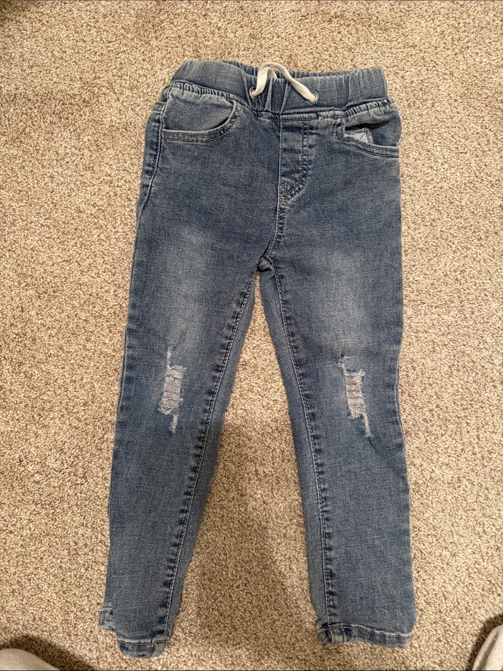 Little Bipsy Light Blue Drawstring Denim Joggers